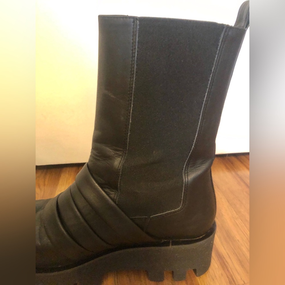 Paloma Barcelo Black Leather Chunky Chelsea Boots size 39 or 8.5 Spain Moto - Picture 11 of 13